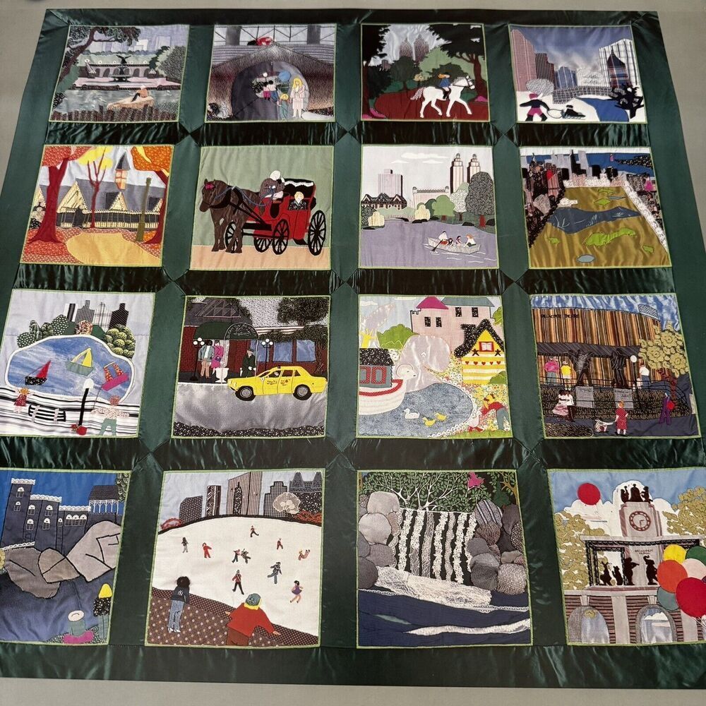 Central Park Conservancy Vintage Original Poster Board Quilt Of Parents Society